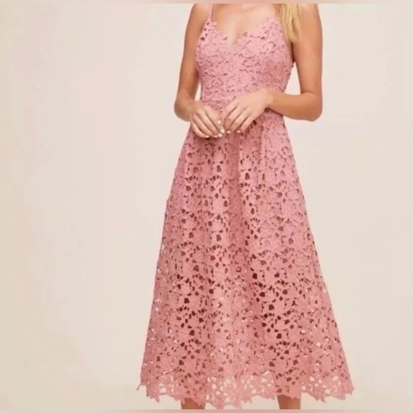 ASTR the LABEL Dusty pink crochet‎ lace dress size S. - Picture 1 of 16